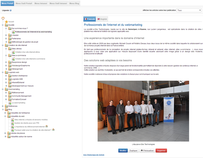 Gestion de contenus CMS Gestion de contenus CMS