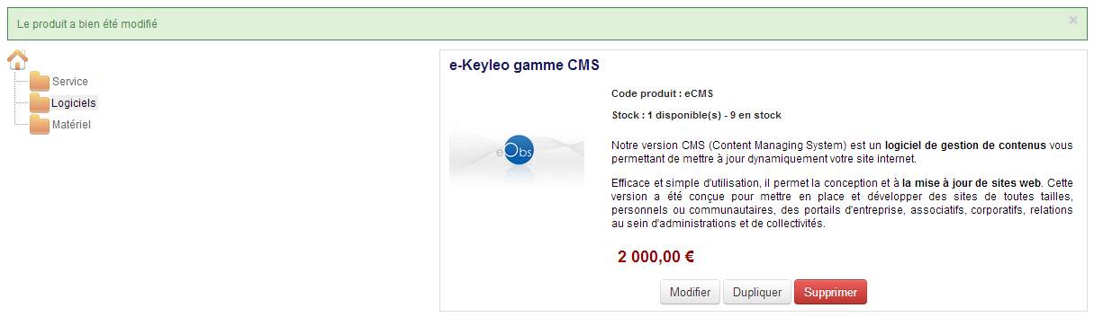 Gestion catalogue e-commerce